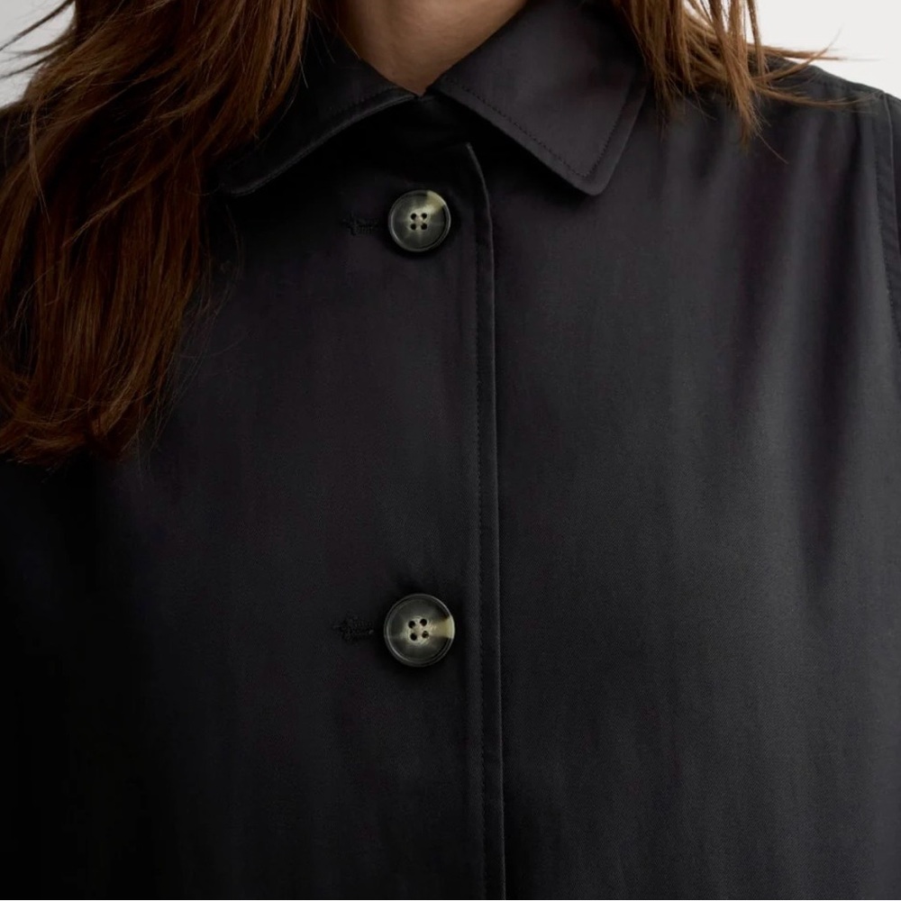 Everlane Black Single-Breasted Trench Coat - Picture 4 of 6